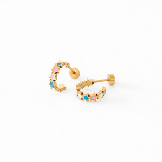 Star Huggie Stud Earrings