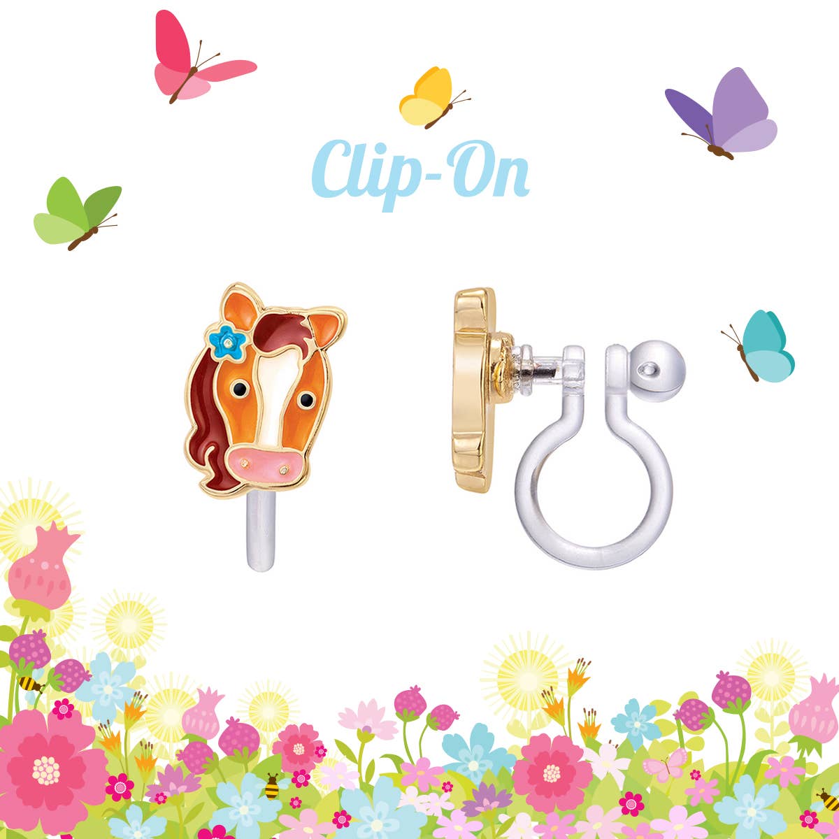 Clip On Earrings- Pretty Pony