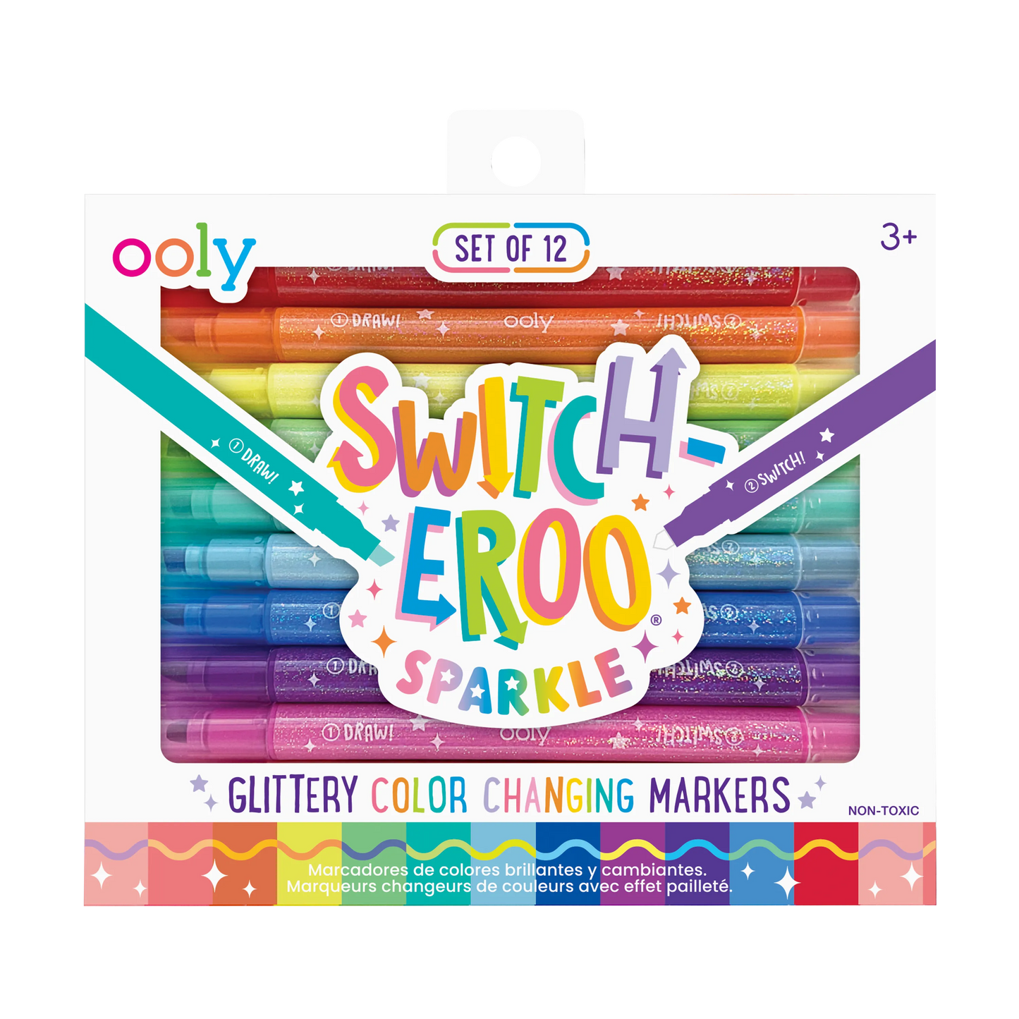 Switch-eroo!: Sparkle Glittery Color-Changing Markers (Set of 12)