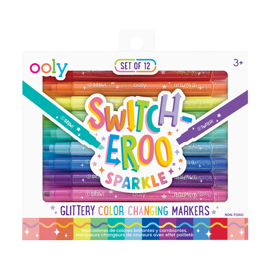 Switch-eroo!: Sparkle Glittery Color-Changing Markers (Set of 12)