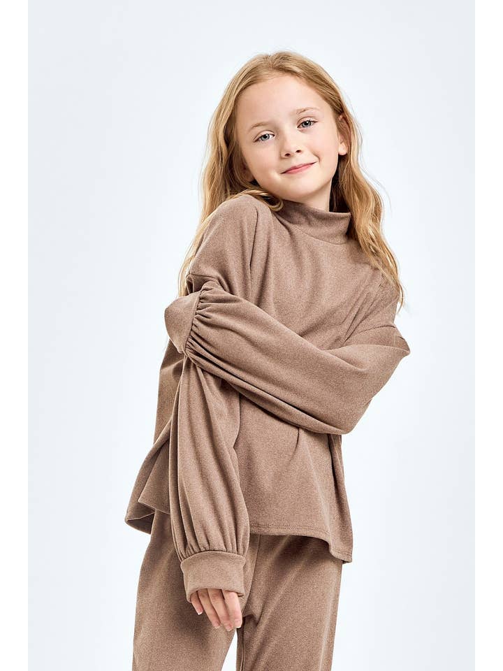 Mock Neck Sweater, Mocha