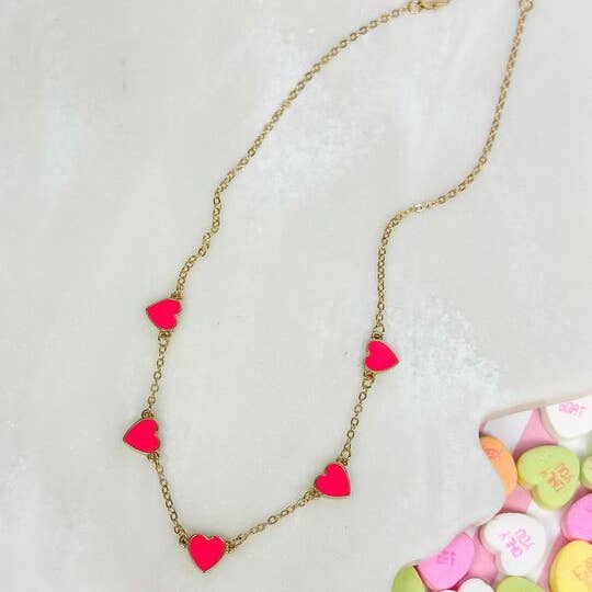 Classic Pink Heart Necklace