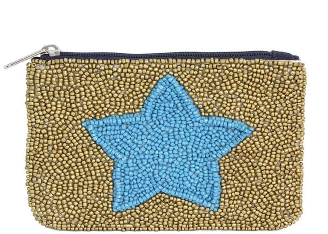 Blue Gold Star Coin Purse