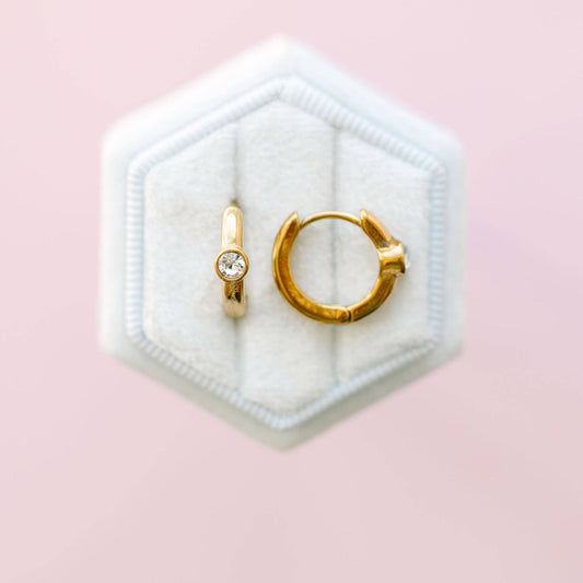 Single Diamond Huggies