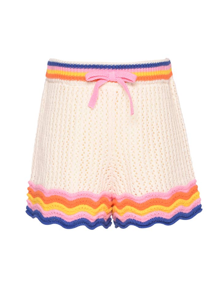 Scallop Hem Crochet Shorts