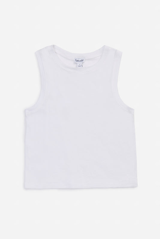 High Neck Tank - White