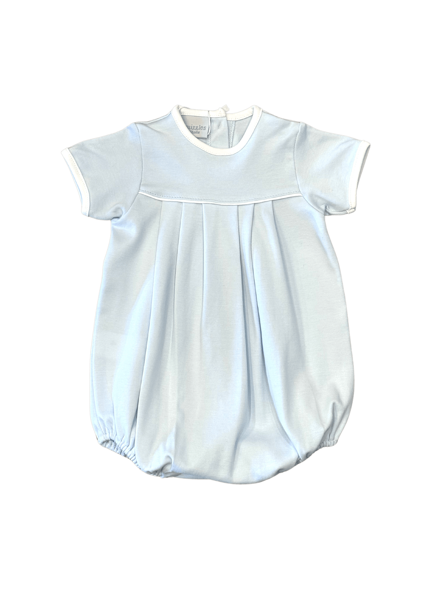 Light Blue Pleated Bubble with White Trim