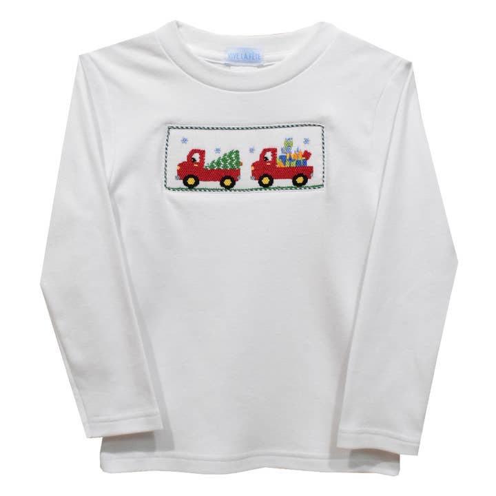 Christmas Trucks Smocked Smocked Shirt