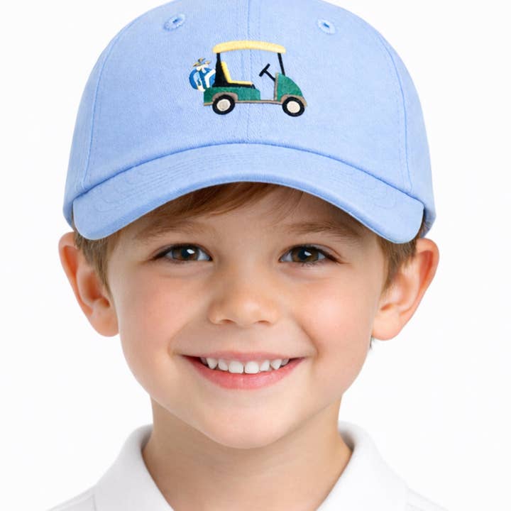 Golf Cart Baseball Hat, Blue (Youth)