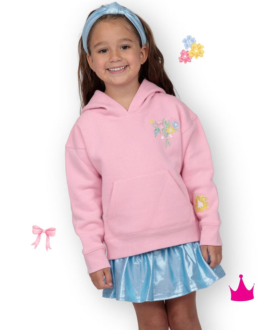 Embroidered Happiness in Bloom Hoodie Sweatshirt