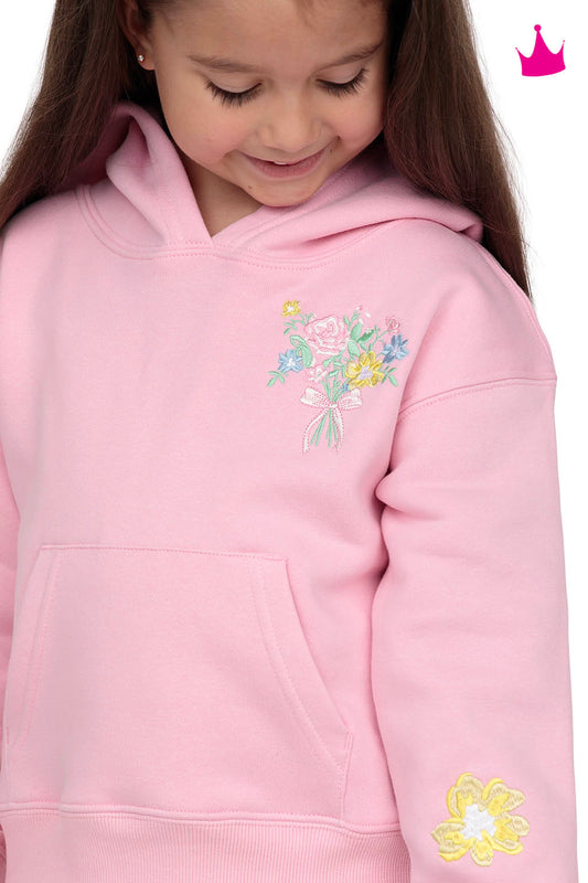 Embroidered Happiness in Bloom Hoodie Sweatshirt