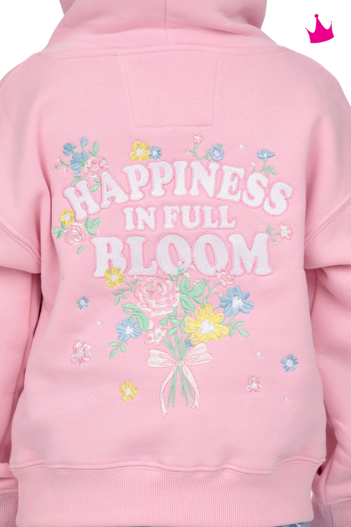 Embroidered Happiness in Bloom Hoodie Sweatshirt