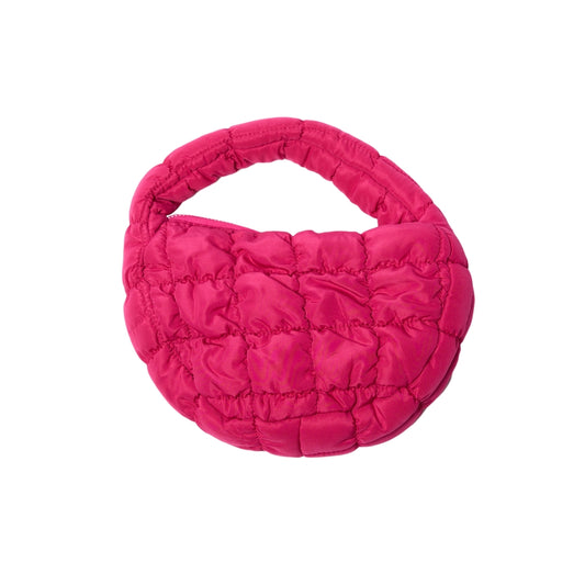 Mini Quilted Nylon Purse, Bright Pink