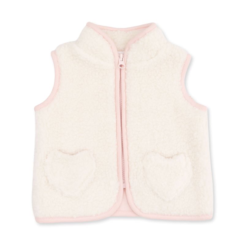 Sherpa Zip Vest with Heart Pockets