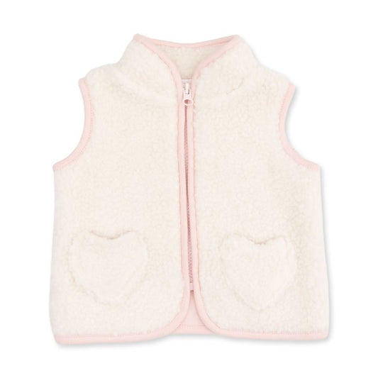 Sherpa Zip Vest with Heart Pockets