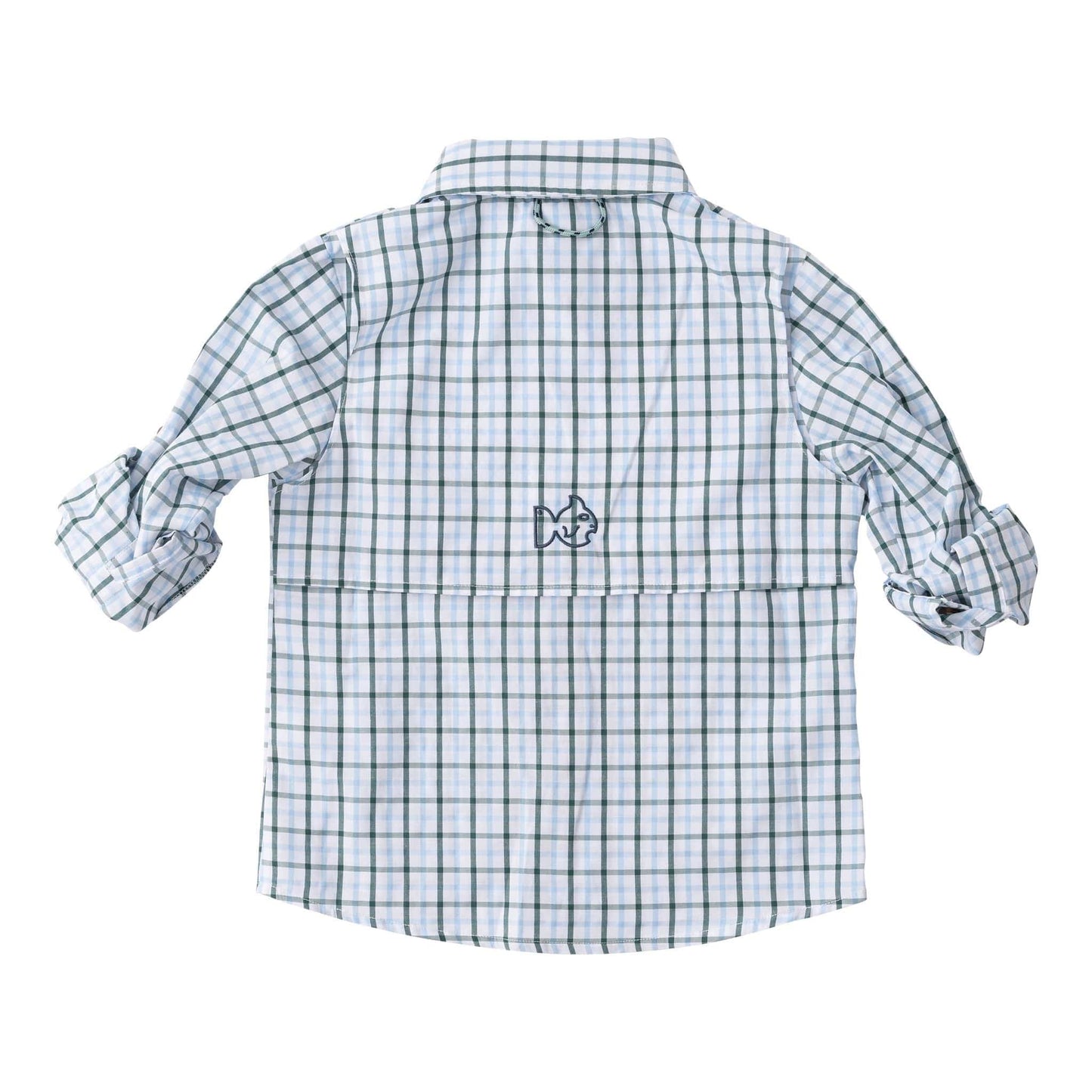 Plaid Founders' Fishing Shirt, Posy Green Powder Blue Windowpane