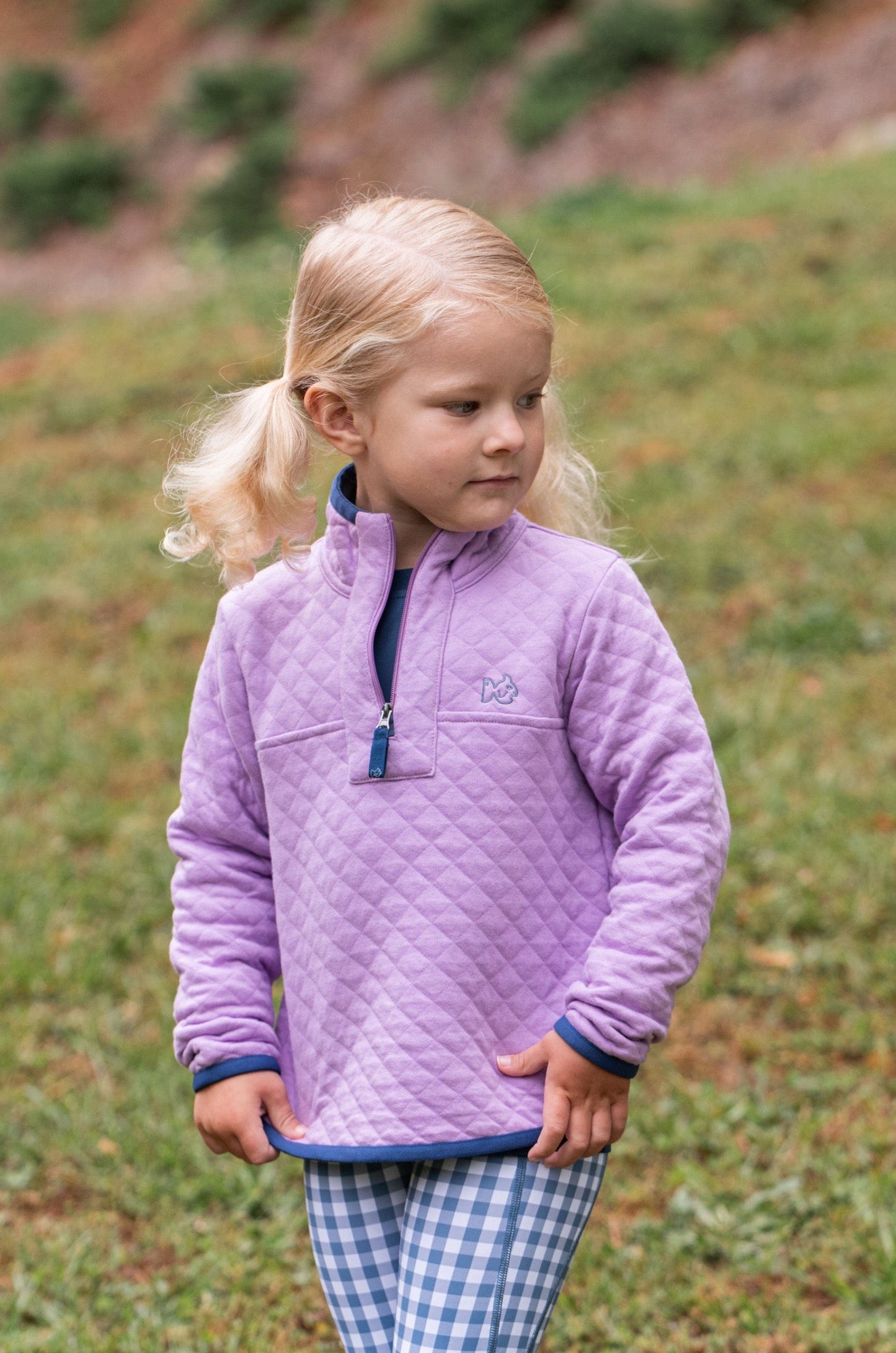 Girls Quilted Pullover, Sheer Lilac