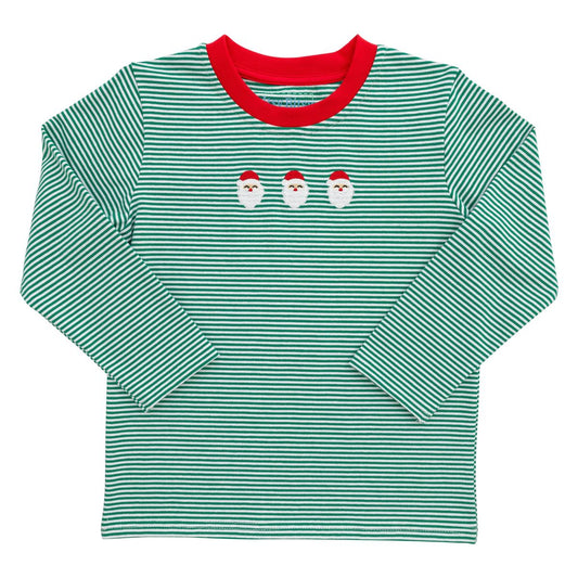 Green Stripe Santa Shirt