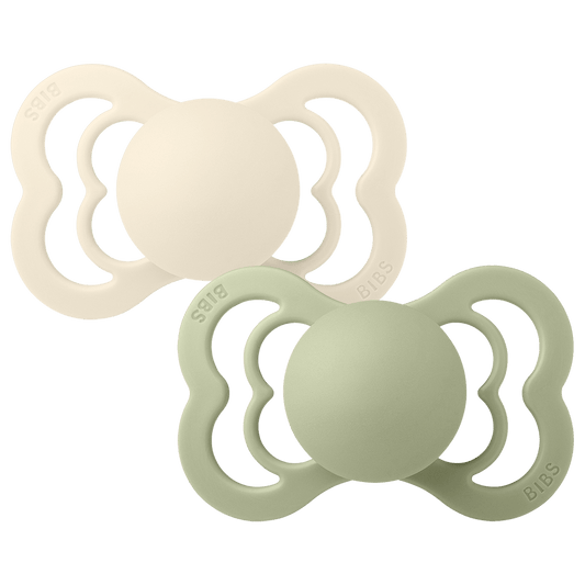 BIBS SUPREME 2-Pack Ivory/Sage Silicone