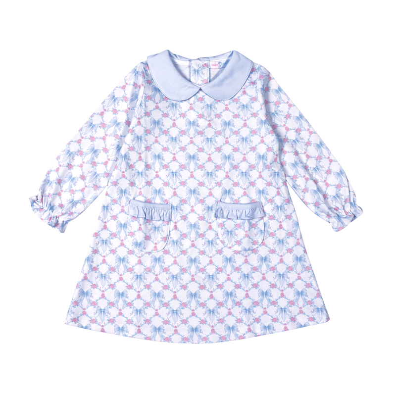 Blue Coquettes Pima Scallop Collar Dress