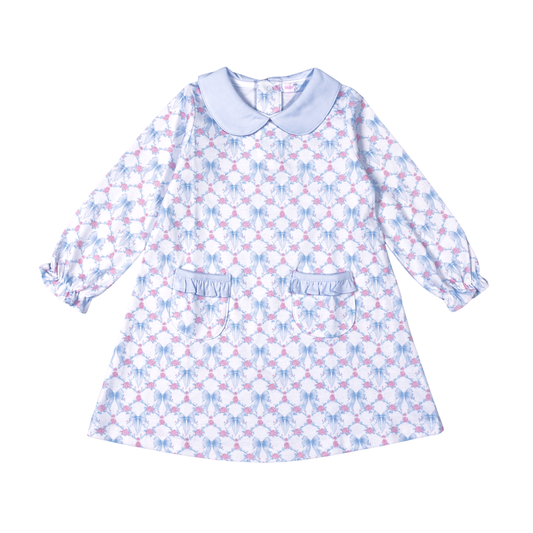 Blue Coquettes Pima Scallop Collar Dress