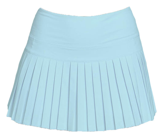 Mini Pleated Skort, Solid Light Blue