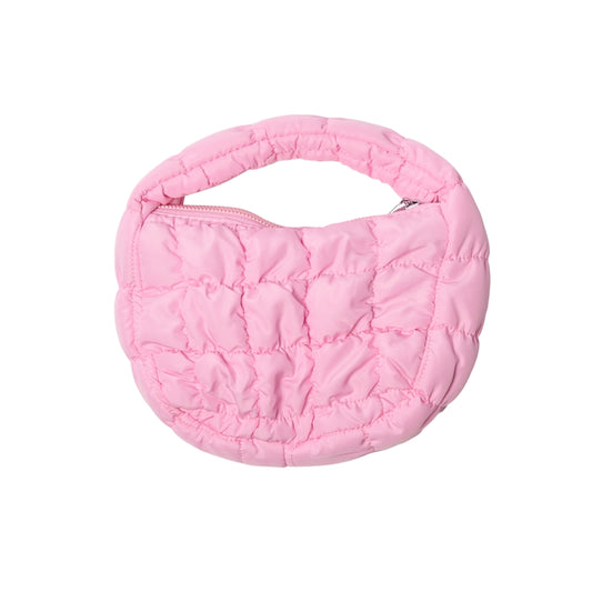 Mini Quilted Nylon Purse, Lt Pink