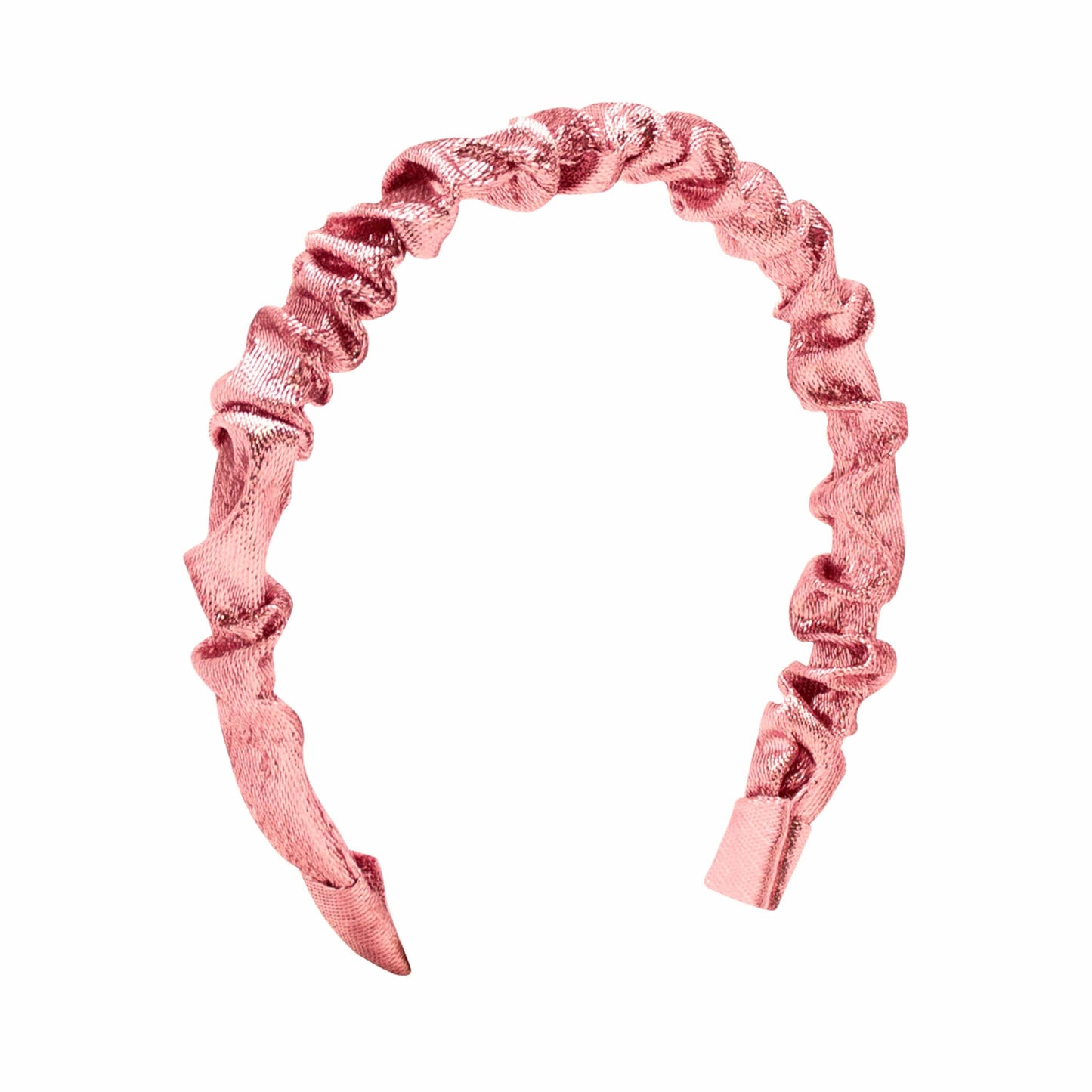 Metallic Ruffle Headband - Pink