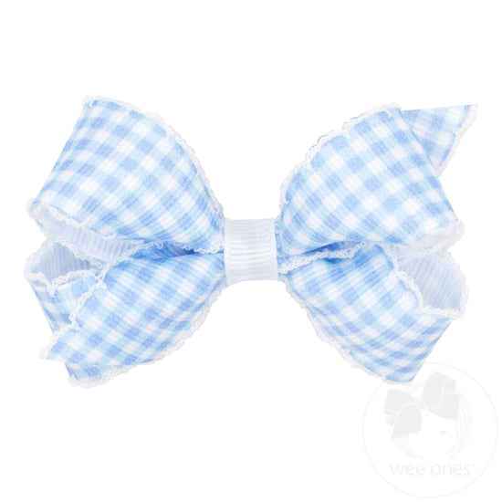 Medium Gingham Grosgrain Bows - Other Color Options Available