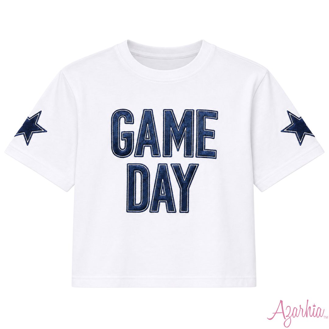 Shimmer Game Day Boxy Tee Navy