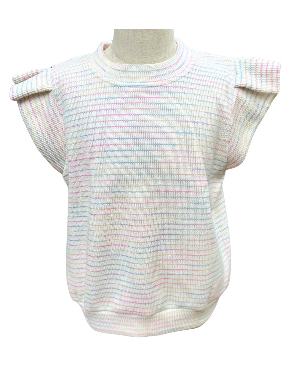 Olivia Top, Rainbow Stripe Knit