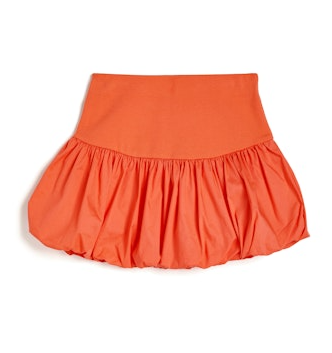 Knit Waist Balloon Skirt, Orange