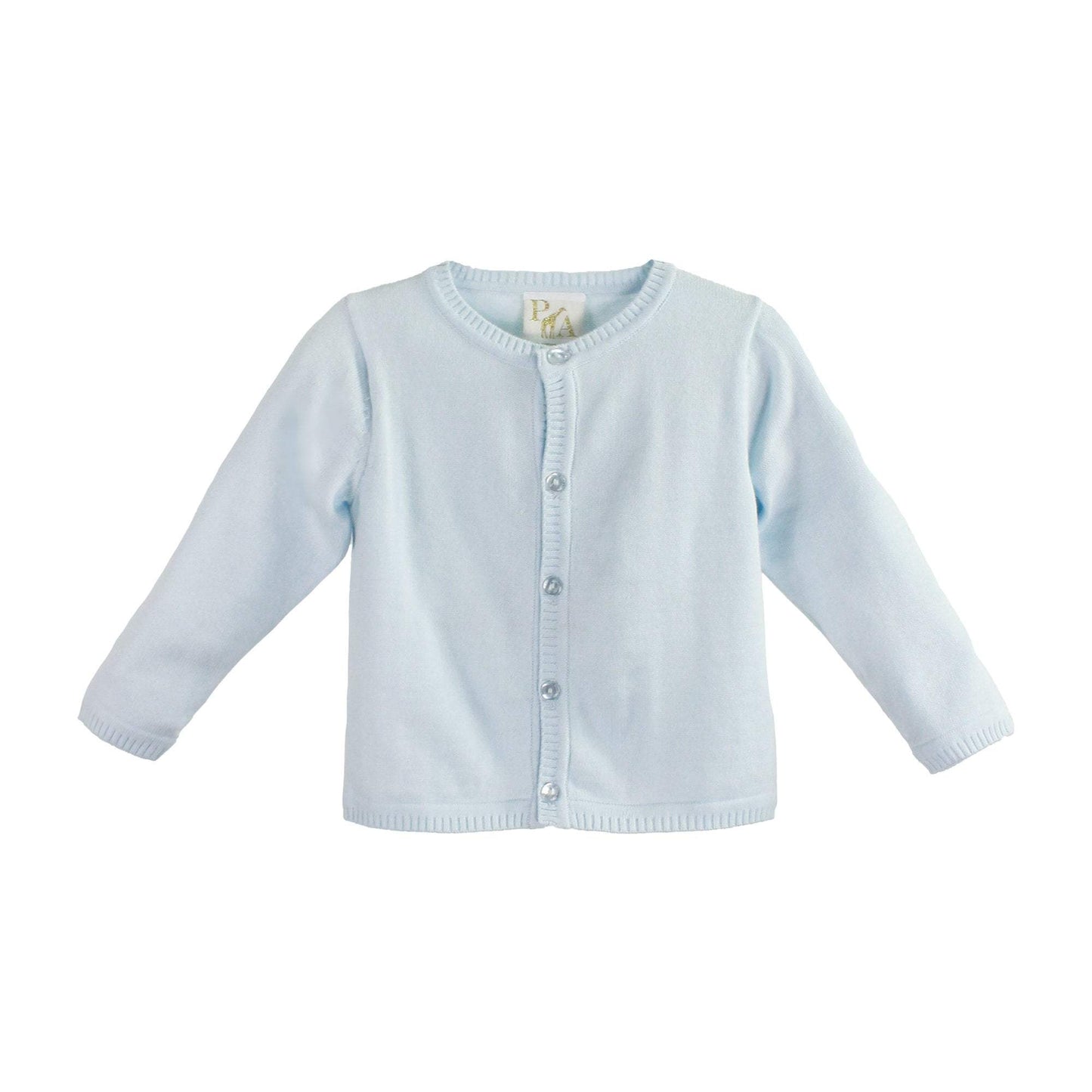 Ladder Edge Basic Cardigan Sweater - Blue