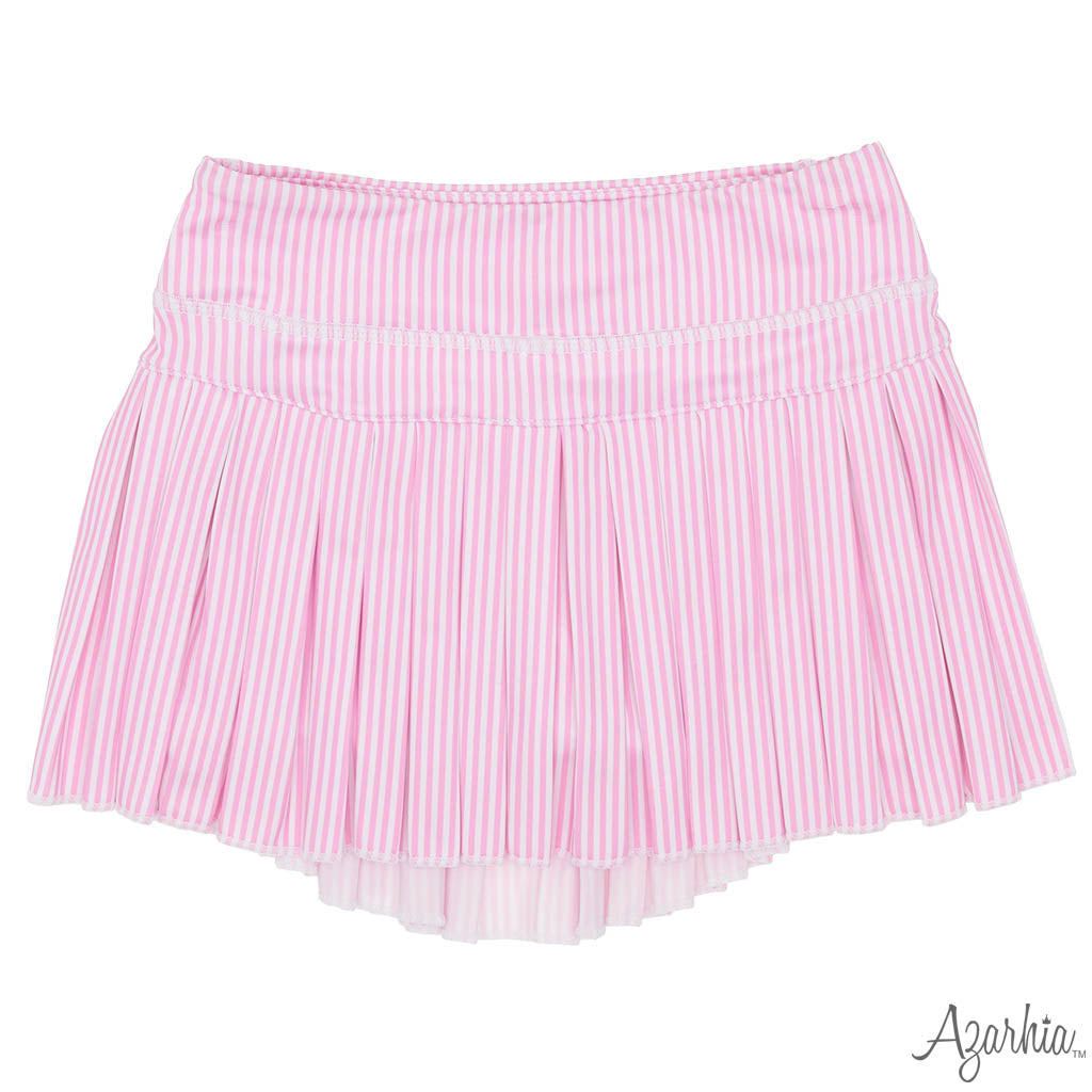 Pink Striped Mini Pleat Skort