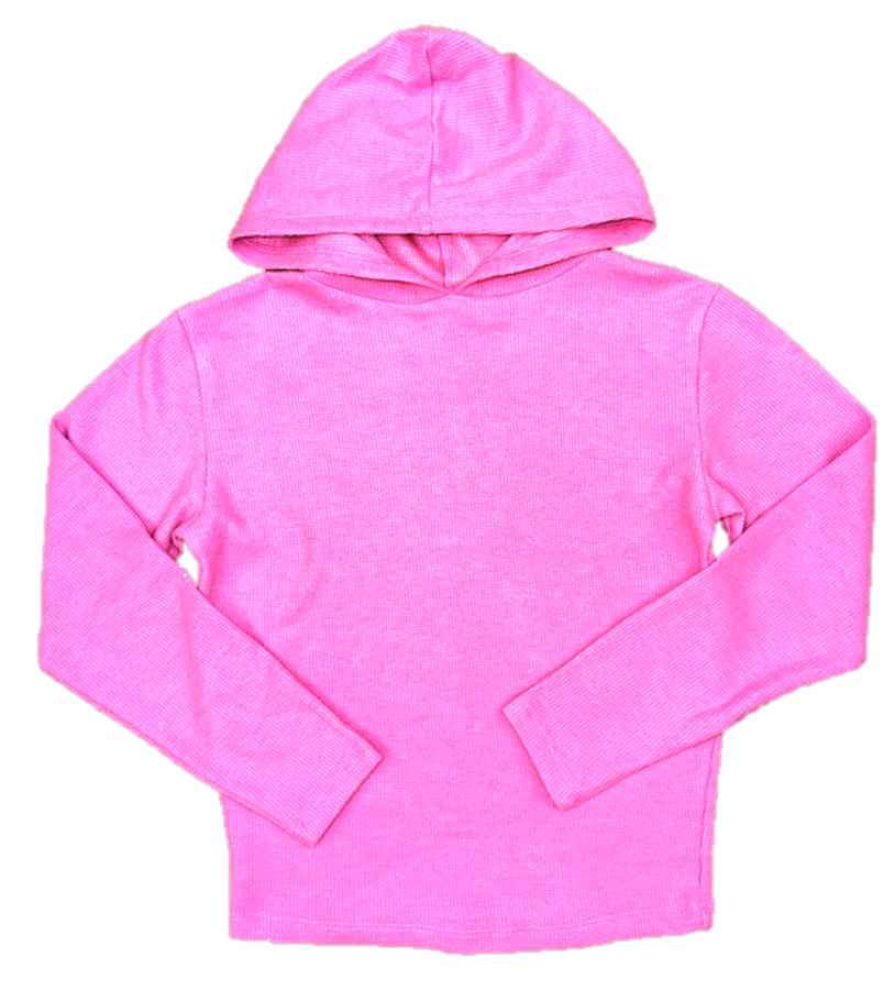 Super Soft Waffle Weave Pullover - Bubblegum