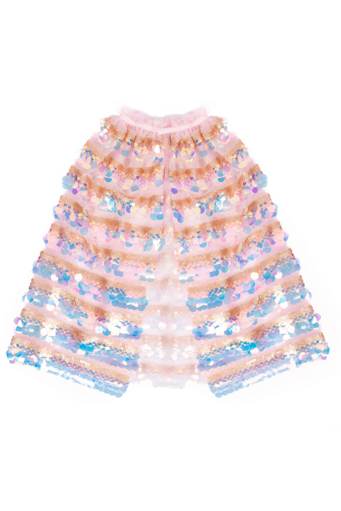 The 5th Avenue Paillette Cape, Gold/Light Pink