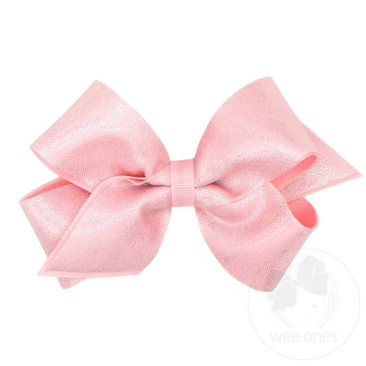 Pink Mirror Dot and Grosgrain Bow