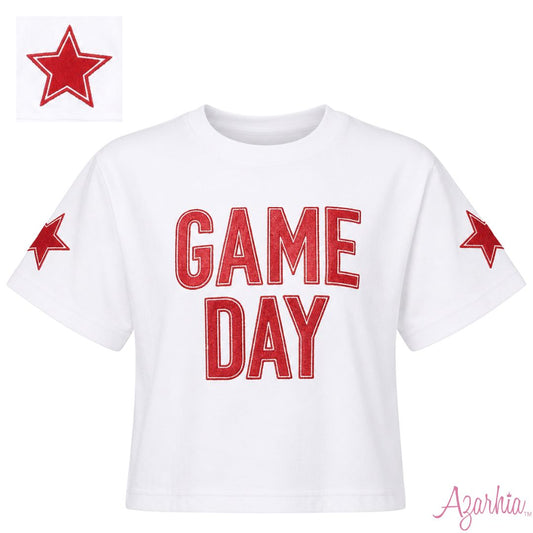 Shimmer Game Day Boxy Tee Red