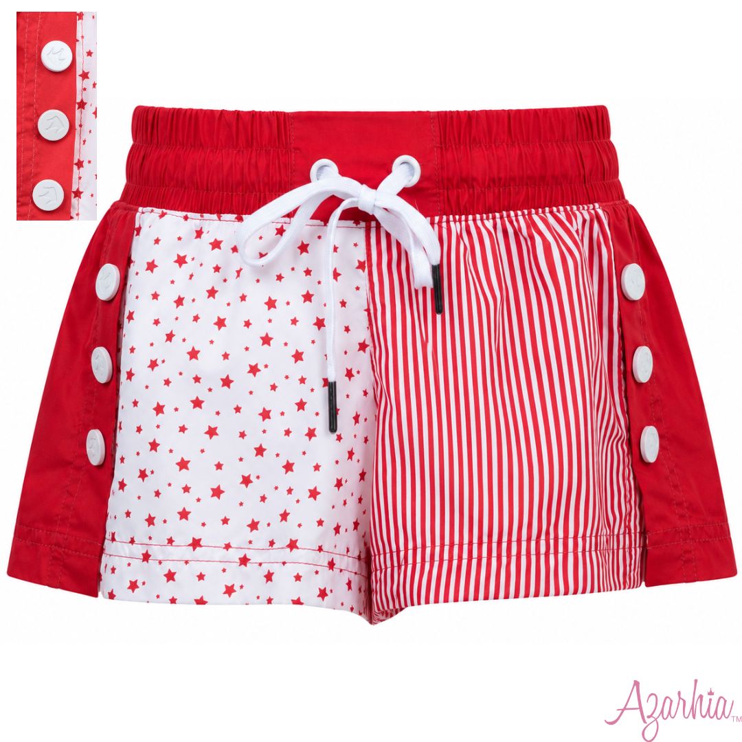 Stars & Stripes Color Block Short, Red