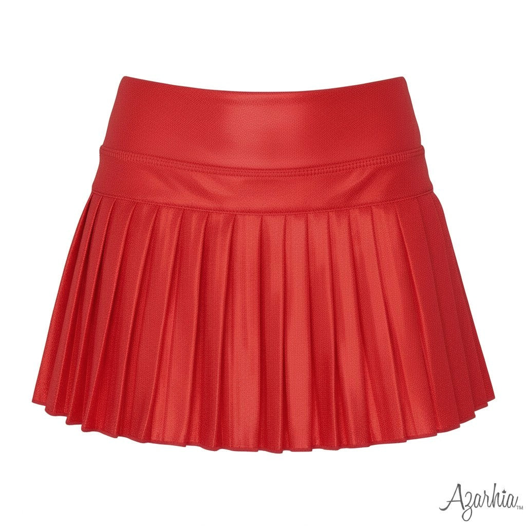 Mini Pleated Skort, Red Shimmer
