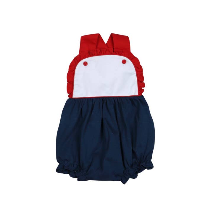 Red and Blue Patriotic Girl Sun Bubble