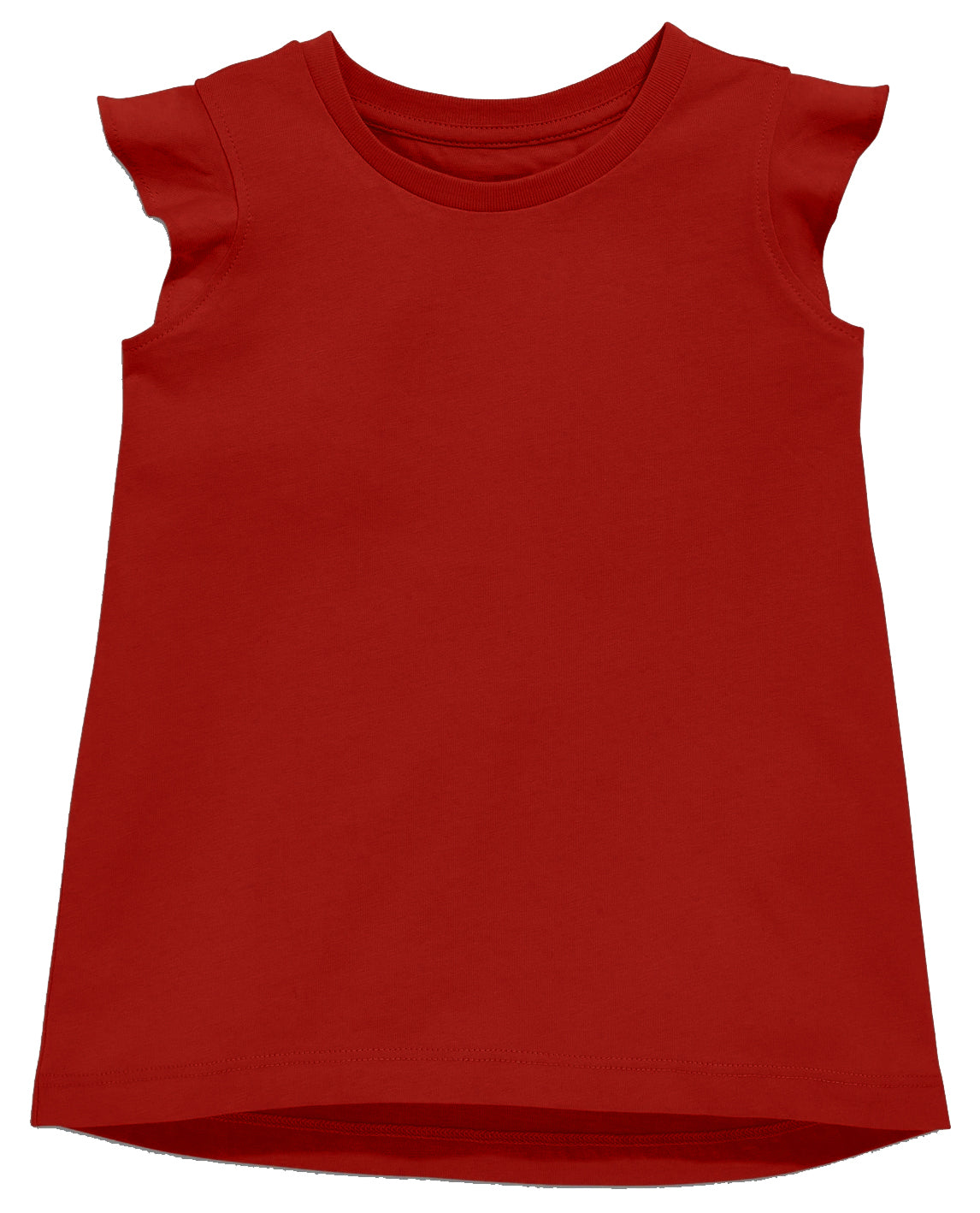 Ruffle Shirt, Solid Red