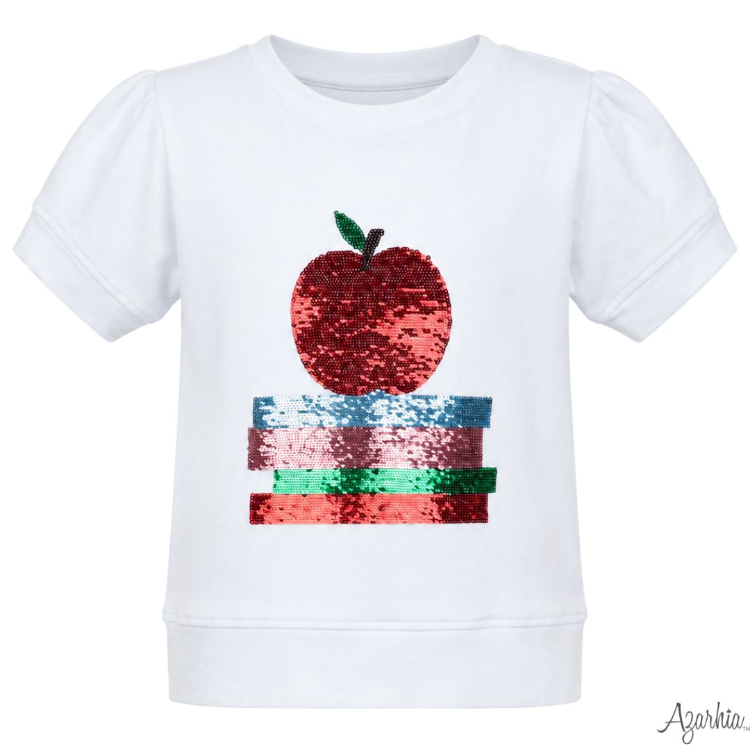 Sequin Apple Short Sleeve Holly Sweatshirt