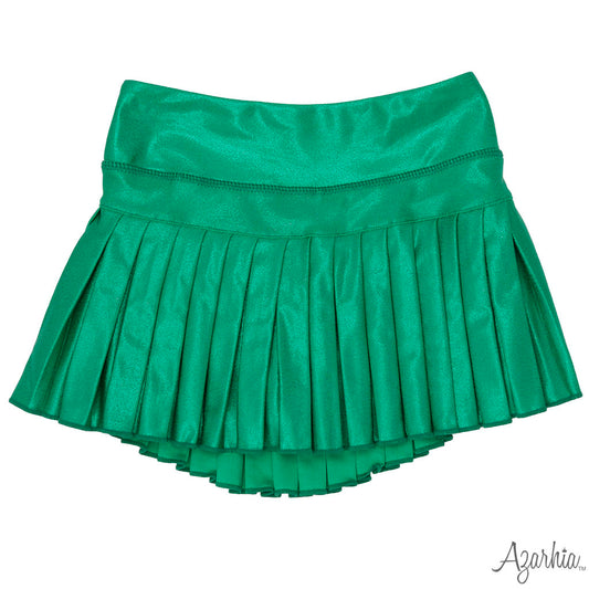 Mini Pleated Skort, Green Shimmer