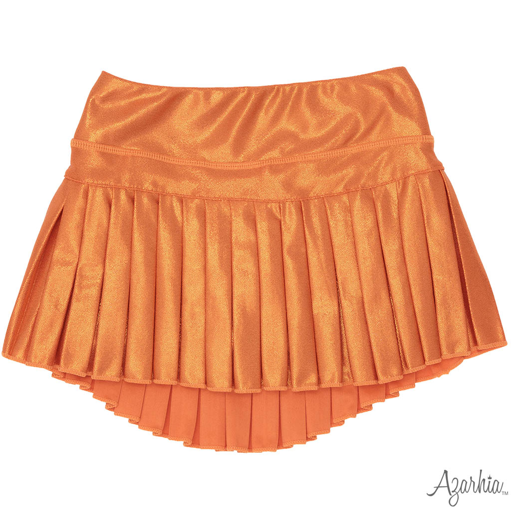 Mini Pleated Skort, Orange Shimmer