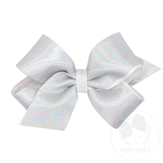 White Mirror Dot and Grosgrain Bow