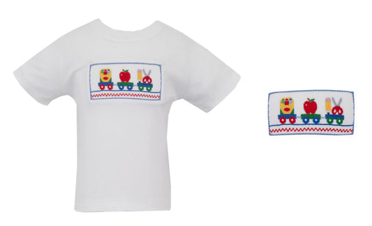 Back to School Smocked Short Sleeve Tee