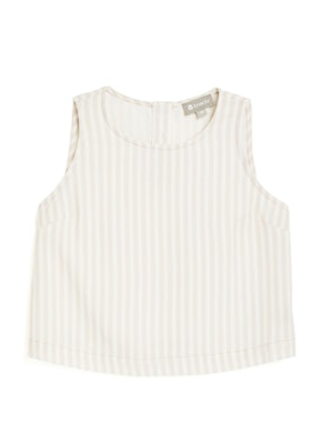 A-Line Sleeveless Top, Tan Stripe