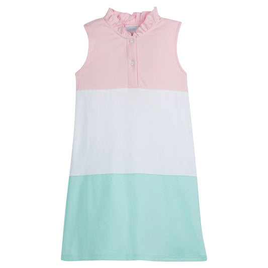 Color Block Hastings Polo Dress - Pink