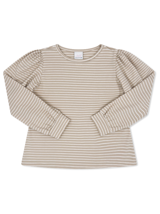 Paisley Top, Hampton Khaki Stripe
